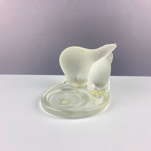 PartyLite Polar Bear Candle Holder Frosted Glass 3 X 4.5 inches Tea Light Votive - Picture 8 of 8